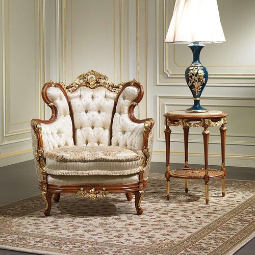 Poltrona de estilo - 800 - VIMERCATI MEDA LUXURY CLASSIC FURNITURE - em tecido / em madeira / feita à mão