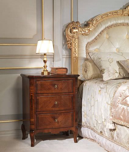 Criado-mudo de estilo - FRENCH 19TH CENTURY - VIMERCATI MEDA LUXURY CLASSIC FURNITURE - em nogueira / com base em nogueira / retangular