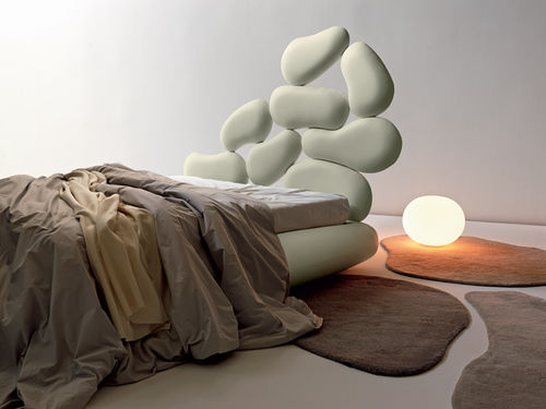 Cama de casal - STONES - noctis - de design original / em couro / 160x200 cm