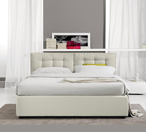 Cama de casal - VERA - noctis - contemporânea / estofada / em tecido