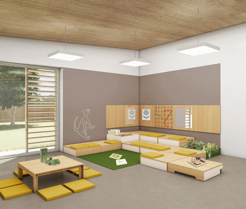 Puff modular - gonzagarredi - contemporâneo / em madeira / quadrado