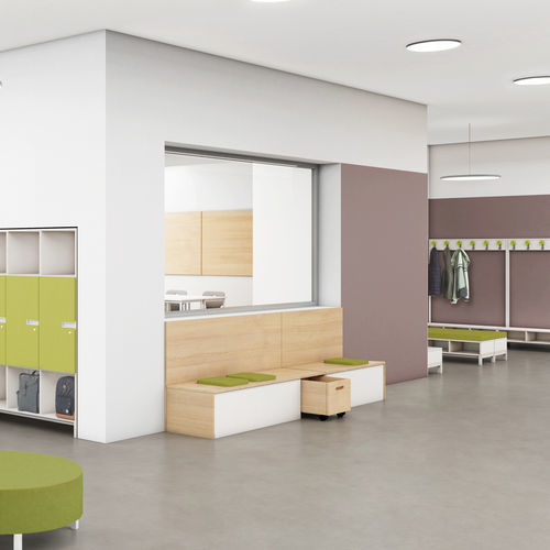 Banco modular - gonzagarredi - contemporâneo / em madeira / com encosto
