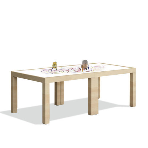 Mesa de trabalho contemporânea - gonzagarredi - em madeira / com base metálica / quadrada