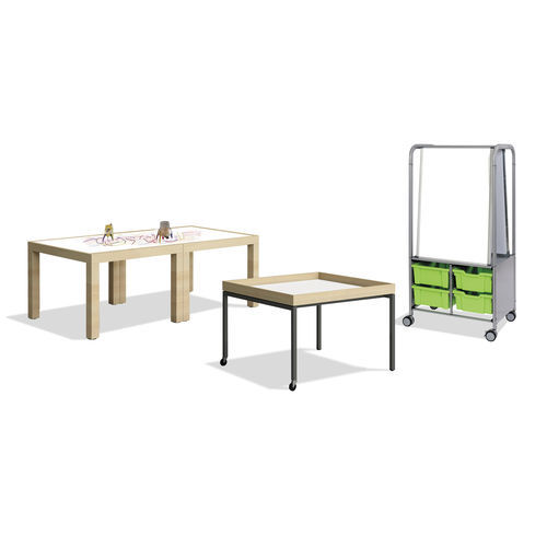 Mesa de trabalho contemporânea - CODING - gonzagarredi - em madeira / com base metálica / quadrada