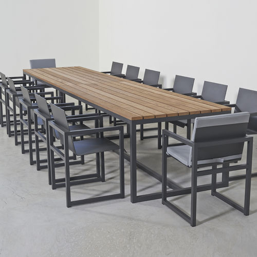 Mesa de jantar contemporânea - SPIKES - SACHI - Premium Outdoor Furniture - em madeira de freixo / em alumínio / retangular