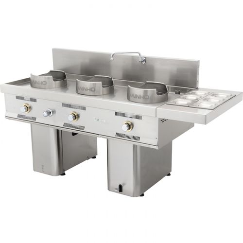 Wok a gás - W - Maquinaria Industrial Hostelara S.L.U. - profissional / 4 bocas / de bancada