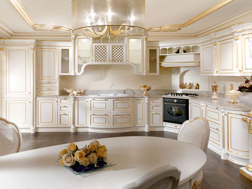 Cozinha de estilo - CAPRICE - Onlywood SRL - em madeira / com pegas / laqueada