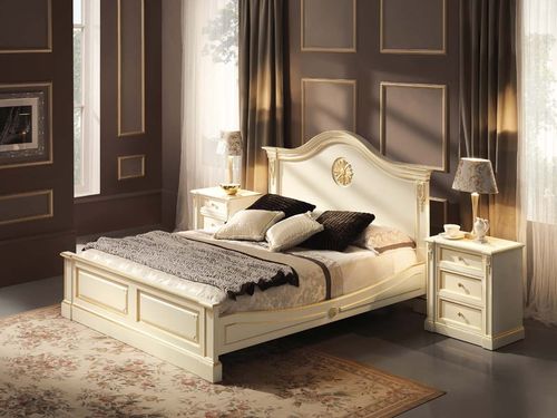 Cama de casal - BEATRICE - Onlywood SRL - clássica / em madeira maciça