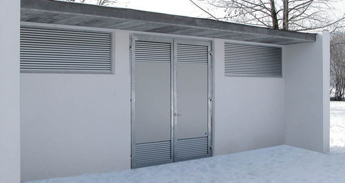 Porta industrial de abrir - . - Auroport GmbH - em alumínio / com vidro