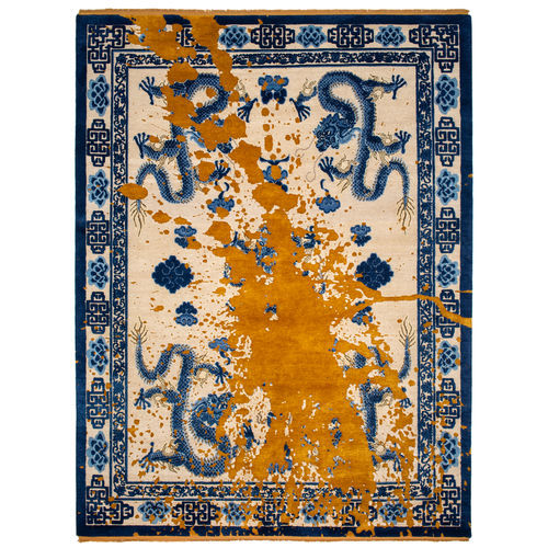 Tapete contemporâneo - IMPERIAL DRAGON DEPOSIT - JAN KATH - Contemporary Rug Art - com animais / de lã / em seda