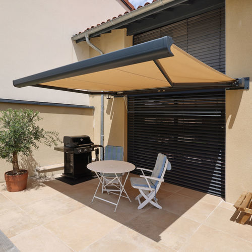 Toldo reto retrátil - BIO KD - BIOSSUN - motorizado / para pátio / branco