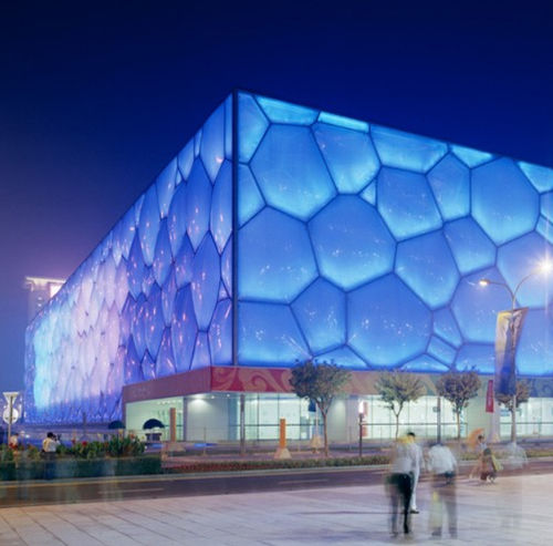 Membrana têxtil em ETFE Texlon® - NATIONAL AQUATICS CENTRE, CHINA - Vector Foiltec - para fachada / translúcida / 3D