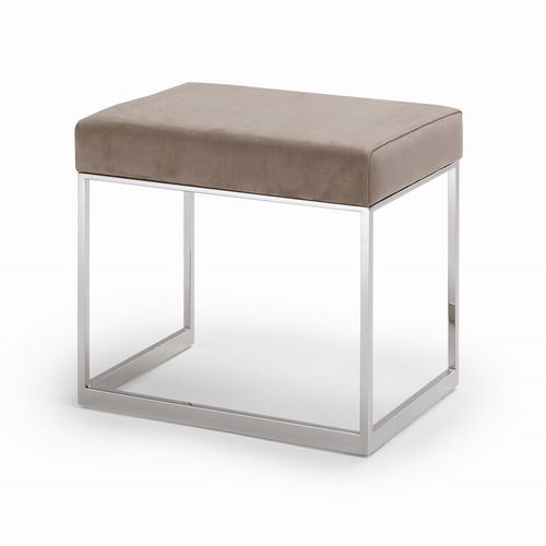 Banqueta contemporânea - Squat  - YOMEI - em couro / com base em aço inoxidável / com base tipo trenó