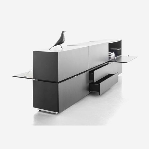 Buffet aparador contemporâneo - magic matrix - YOMEI - em aço inoxidável / em couro / com gavetas