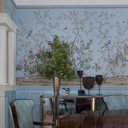 Papel de parede clássico - BLUE LIGHT - Fromental - em seda / de estilo chinoiserie / feito à mão