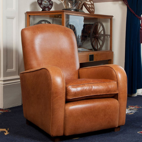Poltrona Club clássica - George  - Kingsgate Furniture ltd - em couro / em madeira maciça / com almofada removível