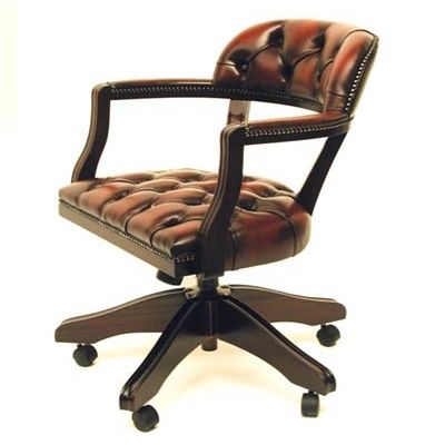 Cadeira de escritório clássica - Court  - Kingsgate Furniture ltd - para ambiente interno / em couro / com base em madeira maciça