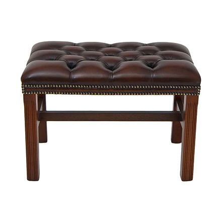 Banqueta clássica - Seater  - Kingsgate Furniture ltd - em couro / com base em madeira maciça / estofada
