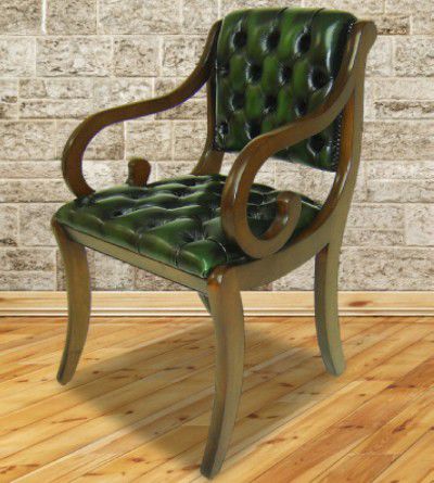 Cadeira para interlocutor clássica - Berkeley Carver - Kingsgate Furniture ltd - para ambiente interno / em couro / com base em madeira