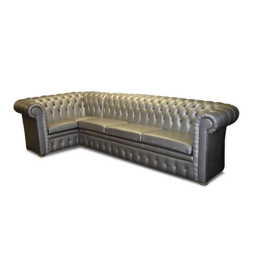 Sofá de canto - Bespoke  - Kingsgate Furniture ltd - Chesterfield / em couro / com braços