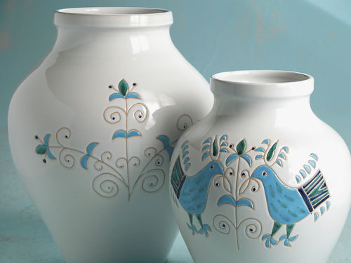 Vaso tradicional - LE PAVONCELLE - Cerasarda - em cerâmica / feito à mão
