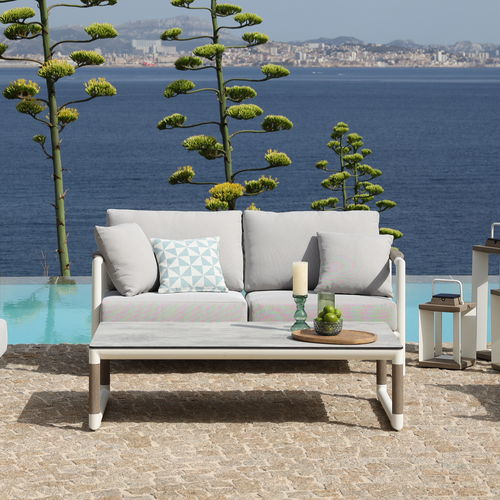 Sofá contemporâneo - BASTINGAGE - LES JARDINS - para ambiente externo / em tecido acrílico / com capa removível e lavável