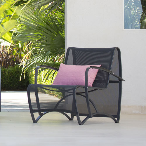 Poltrona contemporânea - JET STREAM - LES JARDINS - em Batyline® / em alumínio / com apoio para pés