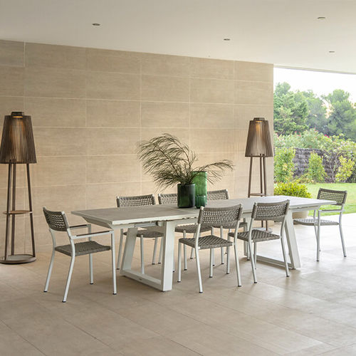 Mesa contemporânea - RANCHO - LES JARDINS - em alumínio / em cerâmica / em concreto encerado