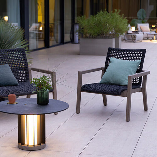 Poltrona contemporânea - COPENHAGUE - LES JARDINS - em corda / em teca / empilhável