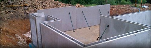 Parede dupla pré-fabricada em concreto armado - BASEMENTS - Cornish Concrete Products 
