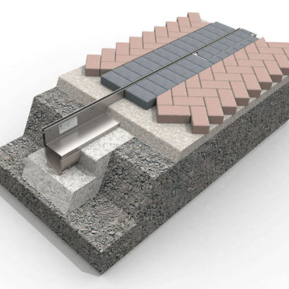 Calha de escoamento com fenda lateral - FILCOTEN PAVE - Elkington Gatic  - grelha de aço galvanizado / para espaço público