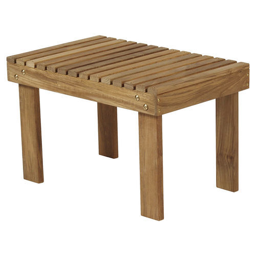 Mesa lateral clássica - 2AD - Barlow Tyrie - em teca / com base em teca / retangular