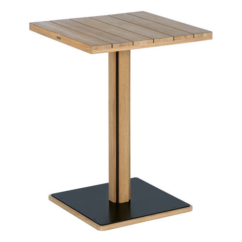 Mesa alta contemporânea - Titan  - Barlow Tyrie - em teca / com base em alumínio / com base em teca