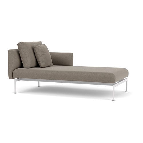 Divã contemporâneo - Layout  - Barlow Tyrie - em Sunbrella® / em aço inoxidável / com base em aço inoxidável