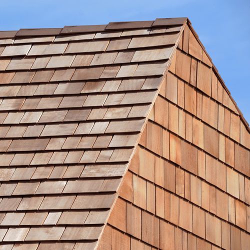 Telha shingle em madeira - CERTIGRADE BLUE LABEL - Silva Timber Products  - para telhado