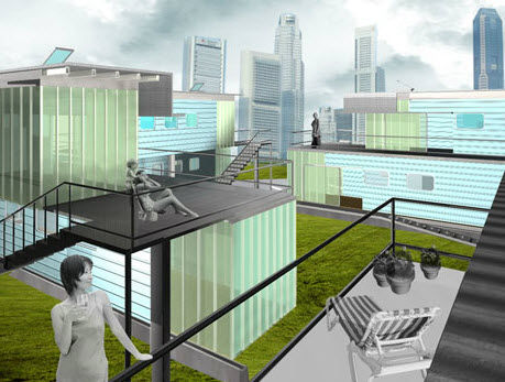 Construção modular - ECOVILLE - OMD office of mobile design - pré-fabricada / em madeira / para habitação coletiva