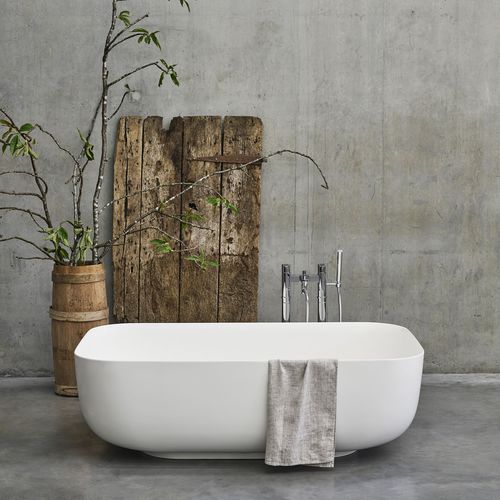 Banheira freestanding - DUO - Clearwater Baths - em compósito / branca