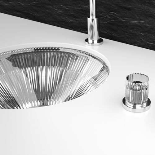 Cuba de embutir - TEKNO 40 + LYRIC CLIVIA - GLASS DESIGN Srl - em cristal / redonda / de estilo