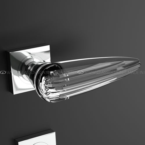 Maçaneta para porta - Oka Home - GLASS DESIGN Srl - em latão / em cristal / contemporânea