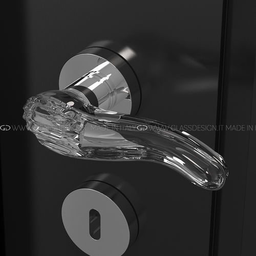 Maçaneta para porta - Kiara - GLASS DESIGN Srl - em latão / em cristal / contemporânea
