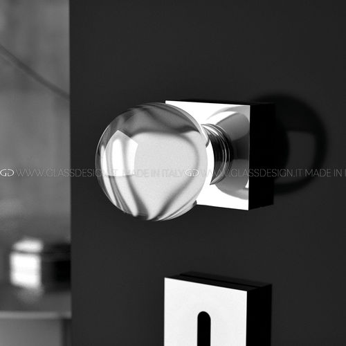 Puxador de porta tipo botão contemporâneo - Sfera Home - GLASS DESIGN Srl - em latão / em cristal / acetinado