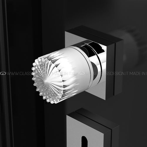 Puxador de porta tipo botão contemporâneo - Ray Home - GLASS DESIGN Srl - em latão / em cristal / acetinado