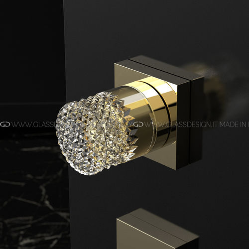 Puxador de porta tipo botão contemporâneo - Princess Home - GLASS DESIGN Srl - em latão / em cristal / acetinado