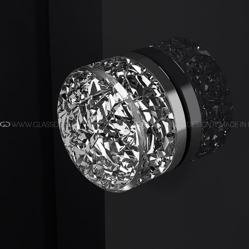 Puxador de porta tipo botão contemporâneo - Mirage Pull - GLASS DESIGN Srl - em latão / em cristal