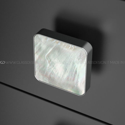 Puxador botão de móvel contemporâneo - Perla Quadro - GLASS DESIGN Srl - em latão / em madrepérola