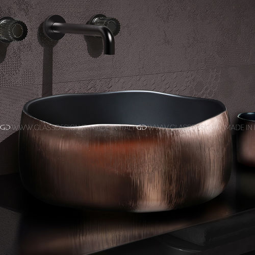 Cuba de apoio - MODE LUX - GLASS DESIGN Srl - em cerâmica / feita à mão / redonda