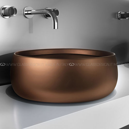 Cuba de apoio - POLO LUX - GLASS DESIGN Srl - em cerâmica / feita à mão / redonda