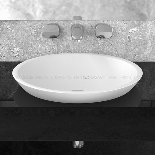 Cuba de semiencaixe - Circus 43 FL/50 FL - GLASS DESIGN Srl - em VetroFreddo® / redonda / sem furos
