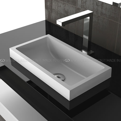 Cuba de semiencaixe - Kosta 1 - GLASS DESIGN Srl - em VetroFreddo® / retangular / sem furos
