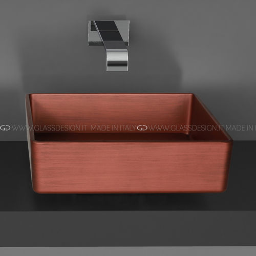 Cuba de apoio - Four Vision - GLASS DESIGN Srl - em Pert® / quadrada / sem furos